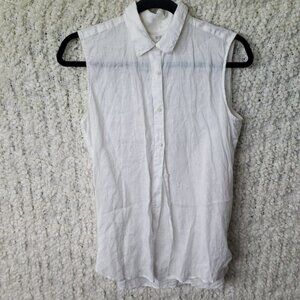 Uniqlo linen sleevless button down mediun